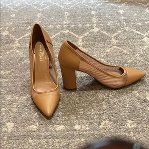 Marc Fisher Tan Mesh Heels